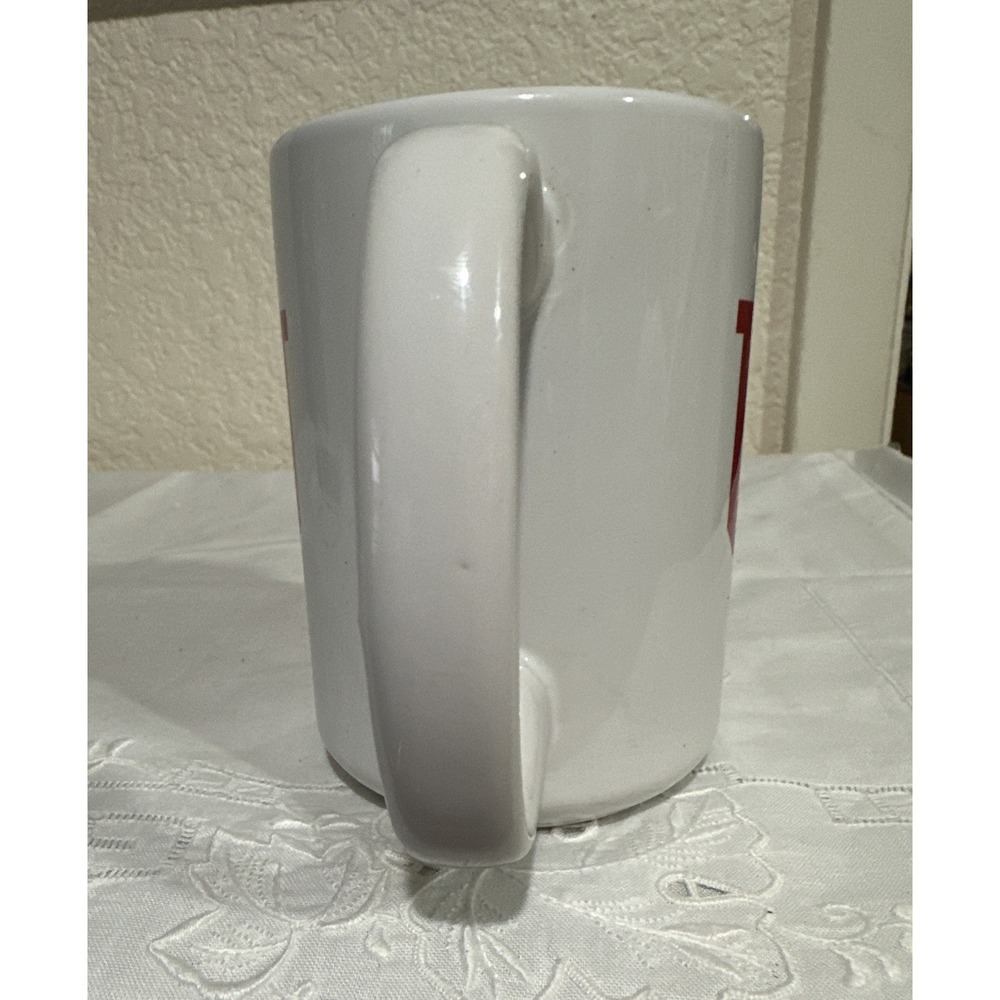 UNIVERSITY INDIANA MUG WHITE RED HOOSIER ETCHED COFFEE TEA CUP COLLEGIATE. - Picture 5 of 7